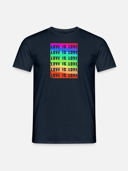 love is love,herzen,bunt,regenbogen,love - Männer T-Shirt - Navy
