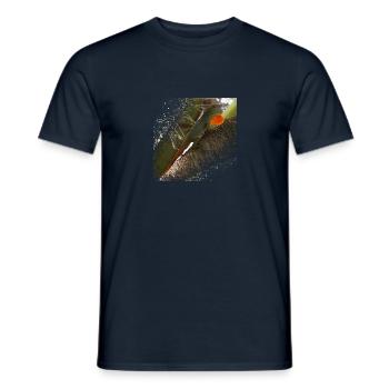Auffällige Echse winkt mit seinem Kehlsack - Männer T-Shirt - Navy - Vorne - AI Model Male 178 light (178cm)