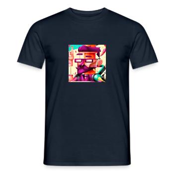 hipster-logo - Männer T-Shirt - Navy - Vorne - AI Model Male 178 light (178cm)