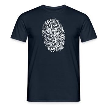 Fingerabdruck Streetwear Finger Abdruck Geschenk - Männer T-Shirt - Navy - Vorne - AI Model Male 178 light (178cm)