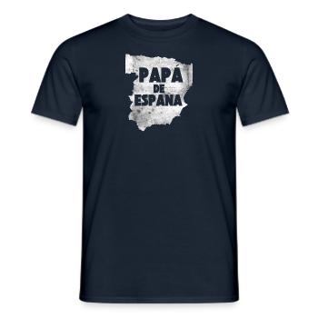Papa de Espana Spanien Landkarte für Vatertag - Männer T-Shirt - Navy - Vorne - AI Model Male 178 light (178cm)