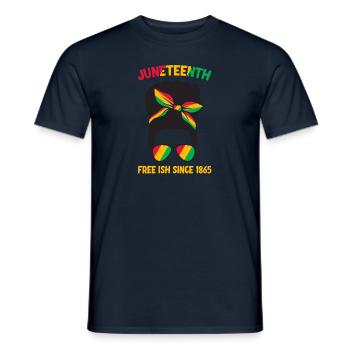 Juneteenth - Men's T-Shirt - navy - Front - AI Model Male 178 light (178cm)