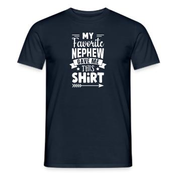 Mein Lieblingsneffe hat mir das geschenkt - Männer T-Shirt - Navy - Vorne - AI Model Male 178 light (178cm)