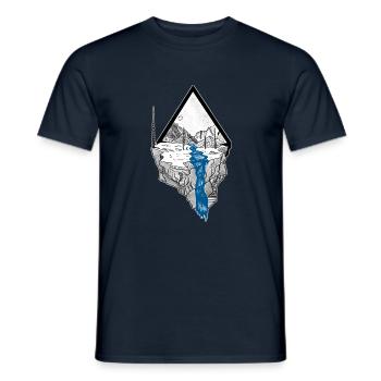 landscape with mountains - Men's T-Shirt - navy - Front - AI Model Male 178 light (178cm)