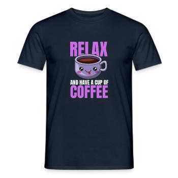 Relaxation Coffee Design - Men's T-Shirt - navy - Front - AI Model Male 178 light (178cm)