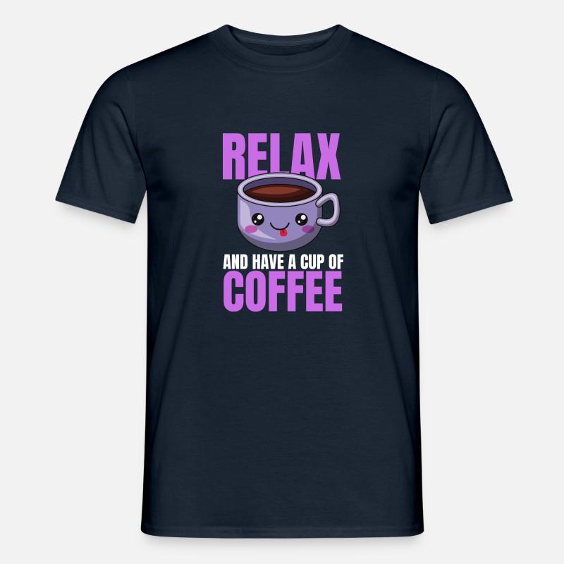 Entspannung Kaffee Design - Männer T-Shirt - Navy