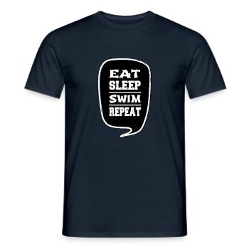 joke swim funny swimming birthday present idea - Men's T-Shirt - navy - Front - AI Model Male 178 light (178cm)
