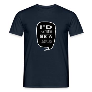 Dessin animé licorne cadeaux d’anniversaire geek - T-shirt homme - marine - Devant - AI Model Male 178 light (178cm)