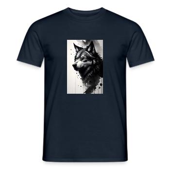 Wölfin - Männer T-Shirt - Navy - Vorne - AI Model Male 178 light (178cm)