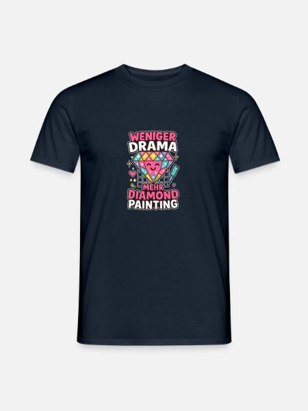 Weniger Drama mehr Diamond Painting - Männer T-Shirt - Navy