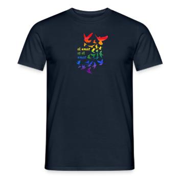 el amor es el amor,rainbow,deaf,birds - Men's T-Shirt - navy - Front - AI Model Male 178 light (178cm)