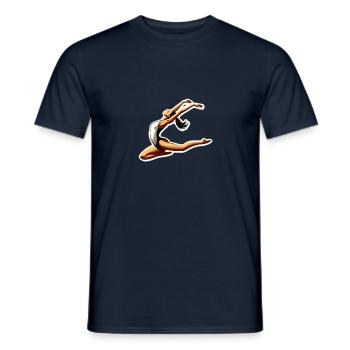 Femme faisant de la gymnastique sur le sol - T-shirt homme - marine - Devant - AI Model Male 178 light (178cm)
