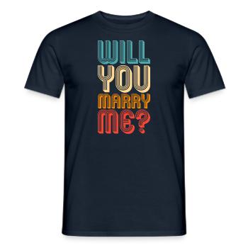 Voulez-vous m’épouser devenir ma femme - T-shirt homme - marine - Devant - AI Model Male 178 light (178cm)