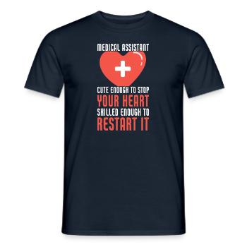 Medical Assistant Cute Enough To Stop Your Heart - Men's T-Shirt - navy - Front - AI Model Male 178 light (178cm)