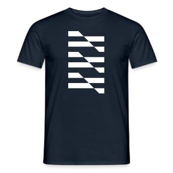B&W Geometrische Linien Design - Männer T-Shirt - Navy - Vorne - AI Model Male 178 light (178cm)