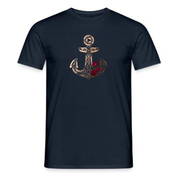 Vintage Rosenanker - Männer T-Shirt - Navy - Vorne - AI Model Male 178 light (178cm)
