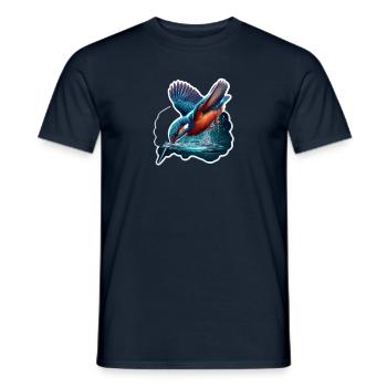 Martin-pêcheur s’immerge dans l’eau - T-shirt homme - marine - Devant - AI Model Male 178 light (178cm)