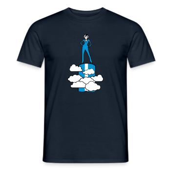 successful winner siegerin champion female - Men's T-Shirt - navy - Front - AI Model Male 178 light (178cm)