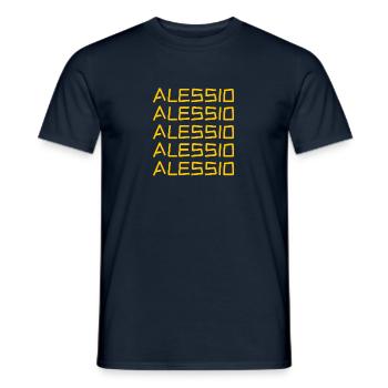 Vorname Alessio - Männer T-Shirt - Navy - Vorne - AI Model Male 178 light (178cm)