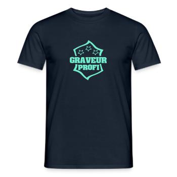 Profession Engraver - Men's T-Shirt - navy - Front - AI Model Male 178 light (178cm)