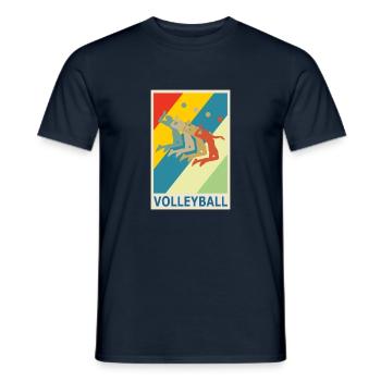 Retro Vintage Style Beach Volleyball Spieler - Männer T-Shirt - Navy - Vorne - AI Model Male 178 light (178cm)