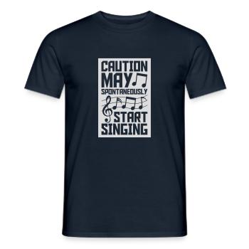 may spontaneously start singing - Men's T-Shirt - navy - Front - AI Model Male 178 light (178cm)