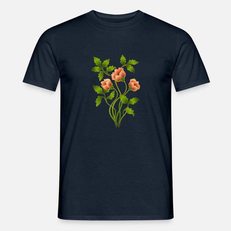 Blumen - Männer T-Shirt - Navy