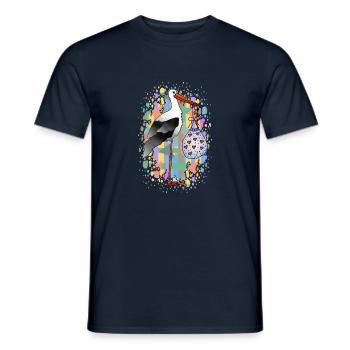 Storch - Männer T-Shirt - Navy - Vorne - AI Model Male 178 light (178cm)