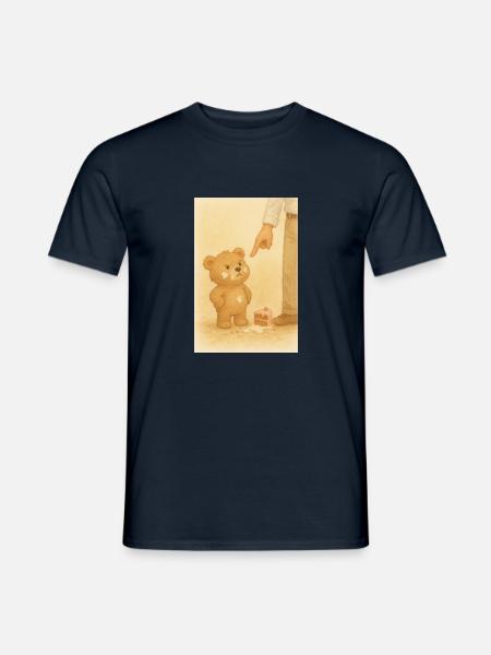 Bär und Kuchen - Männer T-Shirt - Navy