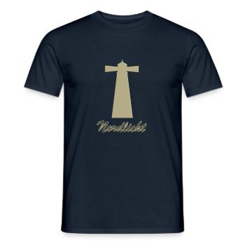 Northern Lights - Lighthouse - Coastal Children - Men's T-Shirt - navy - Front - AI Model Male 178 light (178cm)