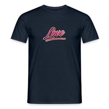 "Love" Purple - Männer T-Shirt - Navy - Vorne - AI Model Male 178 light (178cm)