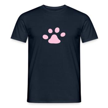 Gauche chat pattes liens chat patte gelée haricots - T-shirt homme - marine - Devant - AI Model Male 178 light (178cm)