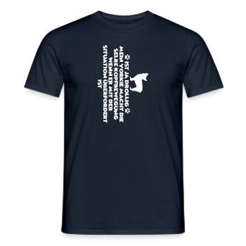 Süßes Yorkshire Terrier Motiv Yorki Gassi - Männer T-Shirt - Navy - Vorne - AI Model Male 178 light (178cm)