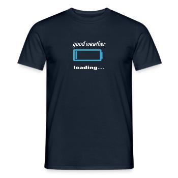 good weather loading... - Men's T-Shirt - navy - Front - AI Model Male 178 light (178cm)