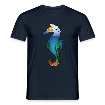 Seahorse silhouette - Men's T-Shirt - navy - Front - AI Model Male 178 light (178cm)