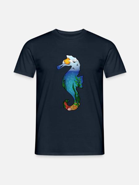 Seahorse silhouette - Men's T-Shirt - navy