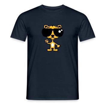 Cooler Lustiger Tiger - Männer T-Shirt - Navy - Vorne - AI Model Male 178 light (178cm)