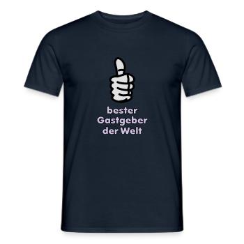 Vektorgrafik bester Gastgeber der Welt - Männer T-Shirt - Navy - Vorne - AI Model Male 178 light (178cm)