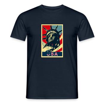 America - Men's T-Shirt - navy - Front - AI Model Male 178 light (178cm)