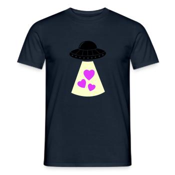 Coeur d’OVNI - T-shirt homme - marine - Devant - AI Model Male 178 light (178cm)