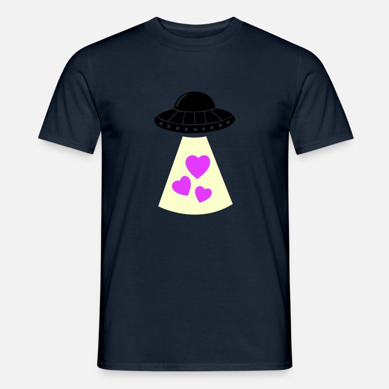 ufo herz - Männer T-Shirt - Navy