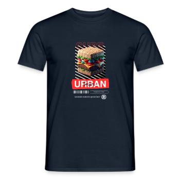 Cube Burger - T-shirt homme - marine - Devant - AI Model Male 178 light (178cm)