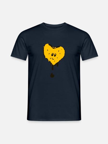 Süßes gelbes Herz - Männer T-Shirt - Navy