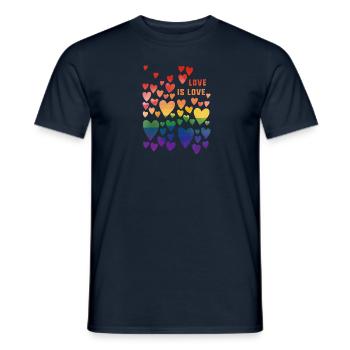 l’amour est l’amour, LGBT, Arc-en-ciel, Cœur, Graffiti, Amour, - T-shirt homme - marine - Devant - AI Model Male 178 light (178cm)
