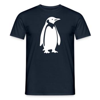 Cool Penguin Silhouette Minimalist Design - Men's T-Shirt - navy - Front - AI Model Male 178 light (178cm)