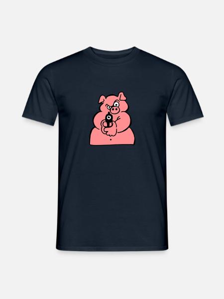 Waffen Sau - Männer T-Shirt - Navy