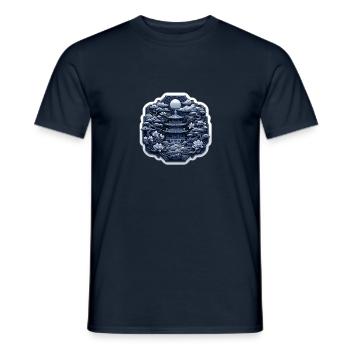 Japanischer Tempel im Ming Look - Männer T-Shirt - Navy - Vorne - AI Model Male 178 light (178cm)