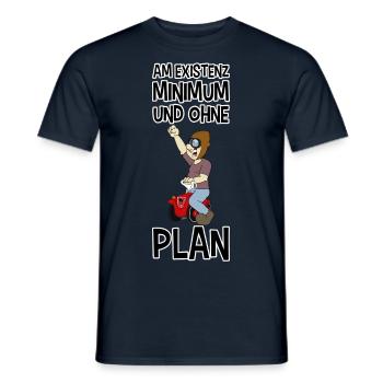 Am Existenzminimum und Pleite - Männer T-Shirt - Navy - Vorne - AI Model Male 178 light (178cm)