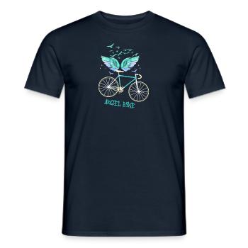 ailes d’ange, ailes, ailes d’ange, vélo, angelbike - T-shirt homme - marine - Devant - AI Model Male 178 light (178cm)