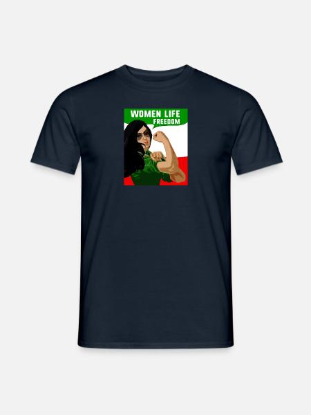 women life freedom,iran,free women, free iran,frau - Männer T-Shirt - Navy